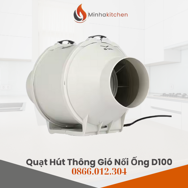 Quạt Nối Ống Thông Gió Hút Mùi Đường Kính D100, Quạt Nối Ống D100 Hút Mùi Thông Gió Chất Lượng