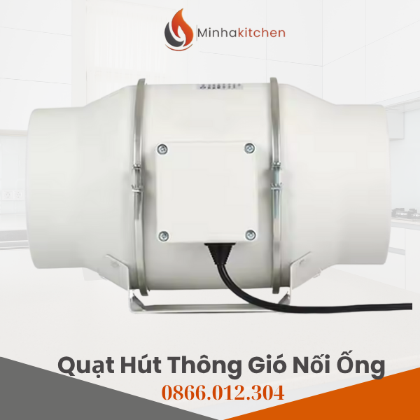 Quạt nối ống thông gió phi D100 hút mùi chuyên dụng