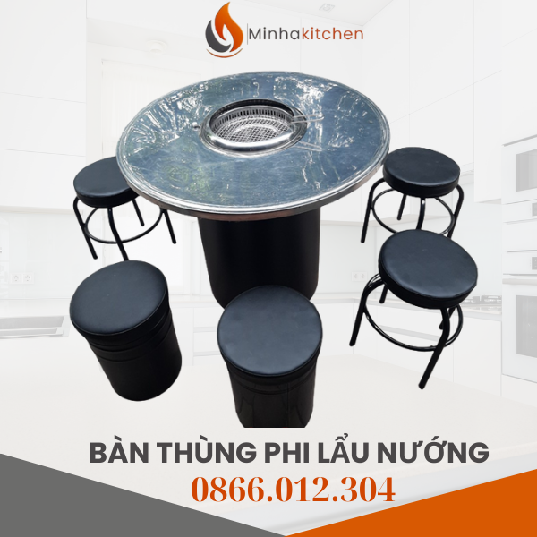 Địa chỉ bán Bàn ăn thùng phi nhà hàng nướng tại Bắc Ninh
