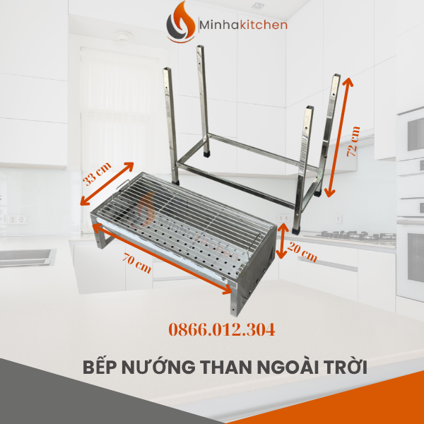 Bếp Than Hoa Nướng Hàu & Thịt Xiên Bằng Inox