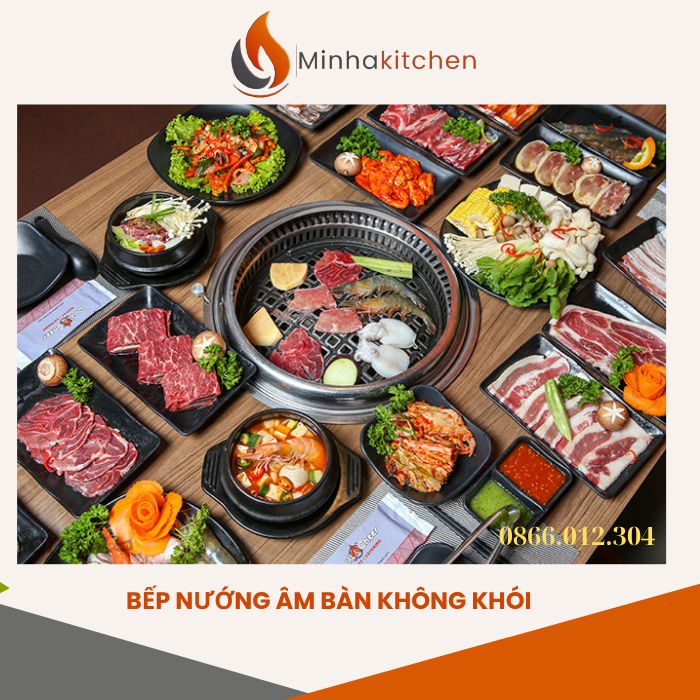 BẾP NƯỚNG THAN HOA KHÔNG KHÓI NHÀ HÀNG BBQ UY TÍN