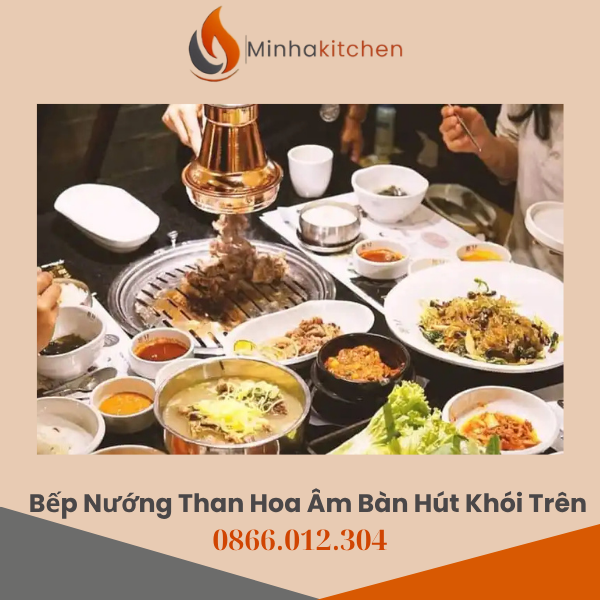 Lò nướng than hoa âm bàn hút dương – lựa chọn tối ưu cho nhà hàng BBQ
