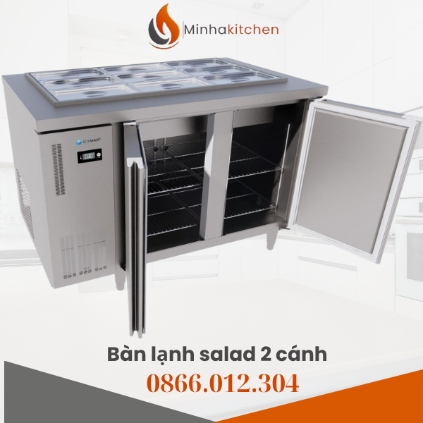 Bàn lạnh salad 2 cánh 1m2 cho khách sạn – trung tâm hội nghị giá bao nhiêu?