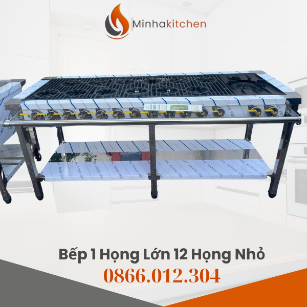Giá bếp công nghiệp 1 họng lớn 12 họng nhỏ Hà Nội