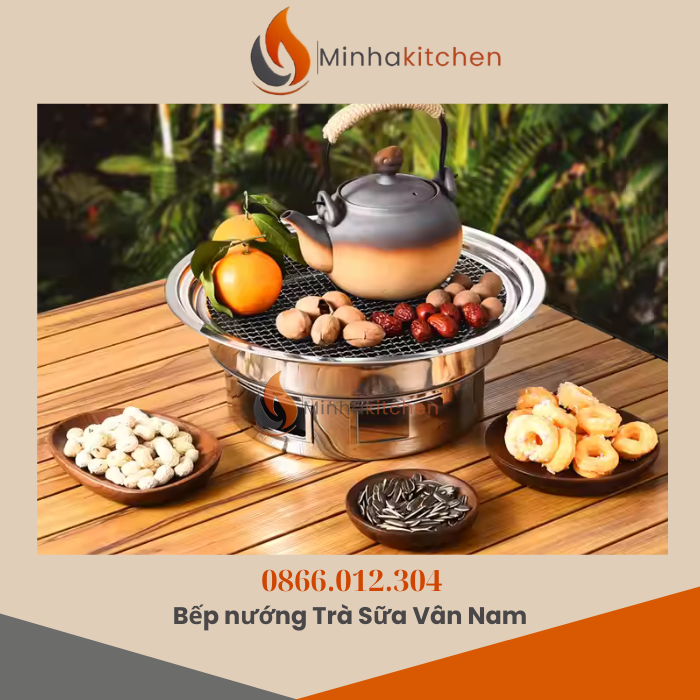 Bếp nướng than hoa mini để bàn – Lựa chọn lý tưởng cho nhà hàng trà sữa nướng Vân Nam bắt trend 2025