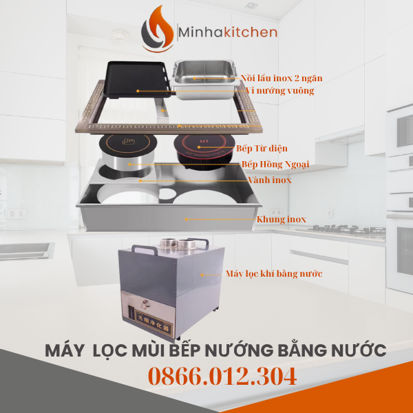 Máy khử mùi và hút khói bếp lẩu nướng tại bàn- Giải pháp hút khói mới cho nhà hàng BBQ