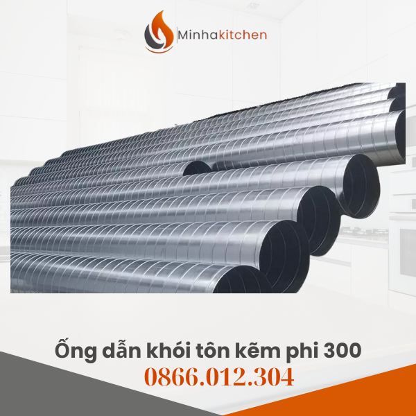 Ống dẫn khói tôn kẽm phi 300 chuyên dùng cho nhà xưởng- Ống tròn tôn hoa hút mùi