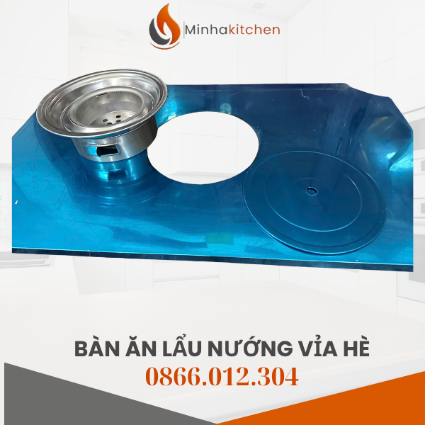 Bàn nướng vỉa hè hình chữ nhật chắc chắn, giá rẻ