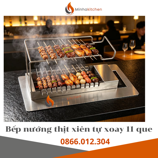 Lắp Đặt Bếp Nướng Tự Xoay Âm Bàn Bằng Điện Tại Miền Bắc Uy Tín, Trọn Gói
