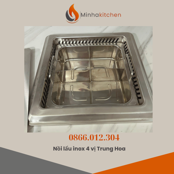 Bộ bếp lẩu 4 ngăn cho nhà hàng lẩu uy tín-chất lượng-tiện lợi