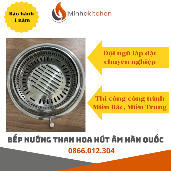 Bộ bếp nướng than hoa hút âm và phụ kiện đi kèm