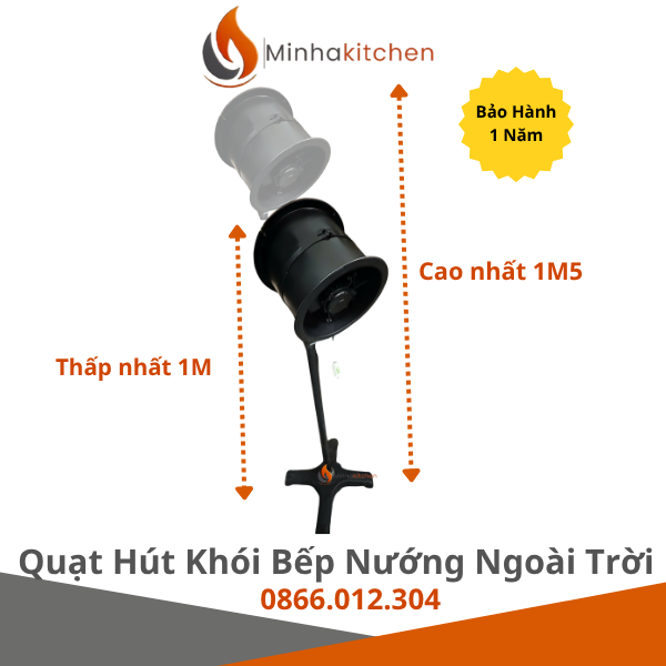 Quạt hút khói điều chỉnh chiều cao 1m đến 1.5m