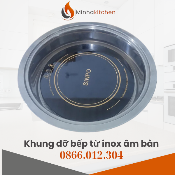 Khung inox lắp bếp âm bàn, phù hợp nhà hàng
