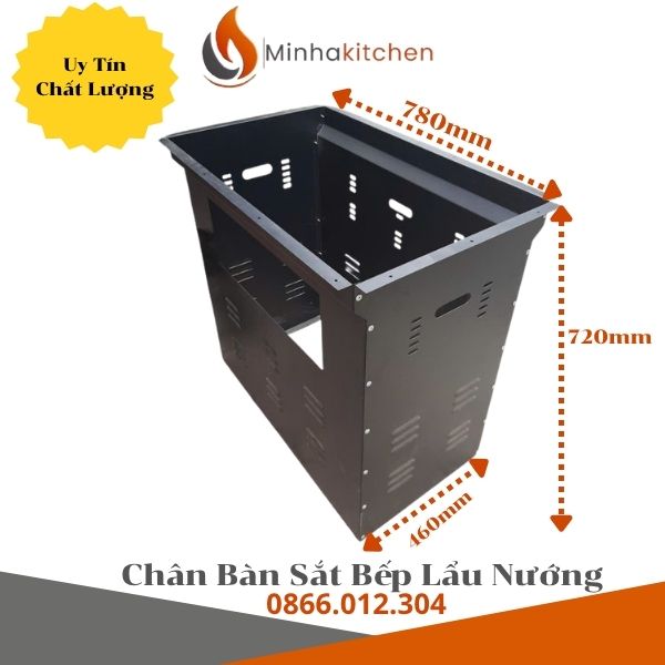 Hộp chân bàn 4 tấm tháo lắp bằng vít dù cho quán nướng