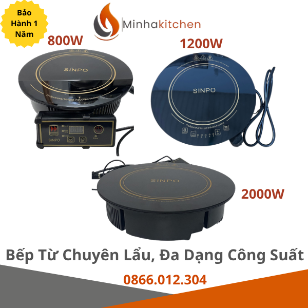 So sánh công suất bếp từ 800W 1200W 2000W