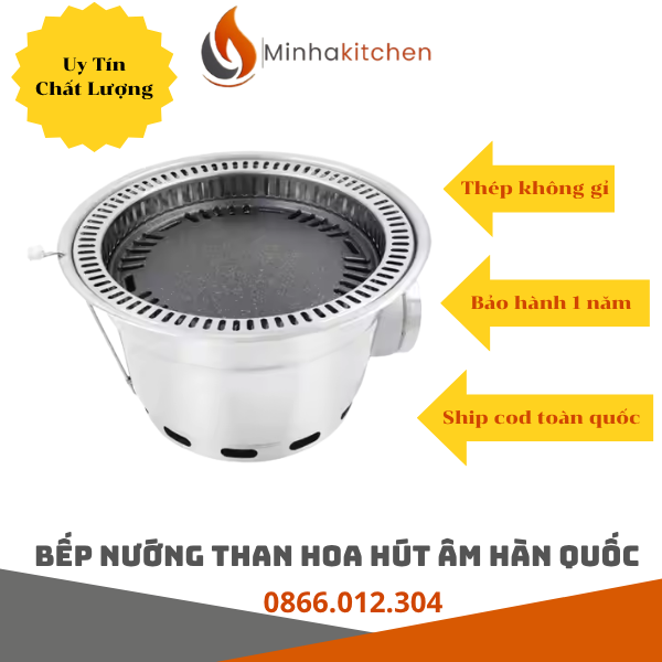 Bếp nướng hút âm lắp âm bàn cho quán nướng