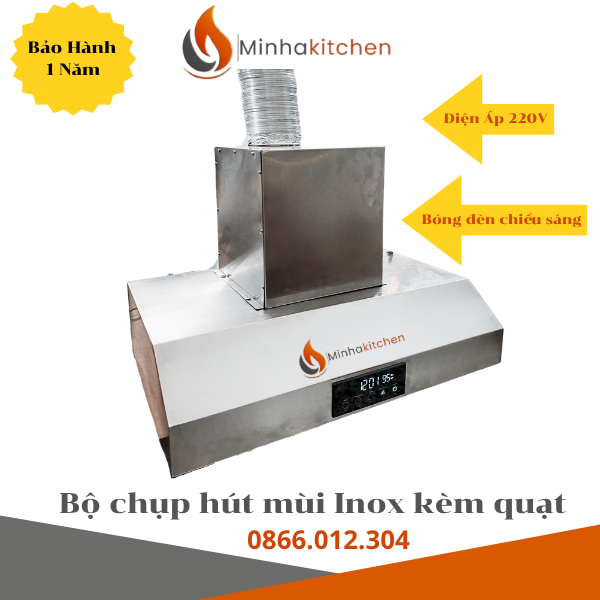 Tum hút mùi inox SUS304 750mm cho bếp gia đình