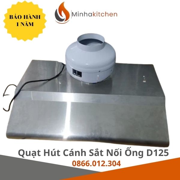 Quạt nối ống D125 lắp trên tum hút khói bếp