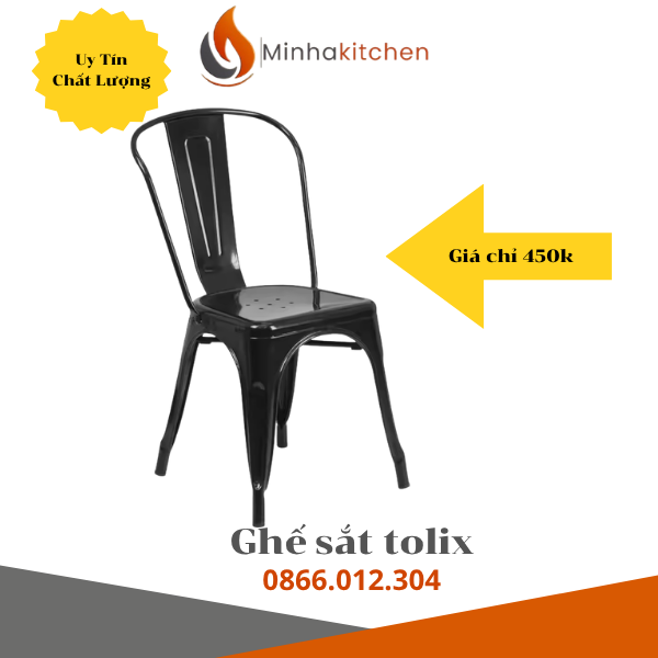 Ghế Tolix đen cho quán cafe và nhà hàng