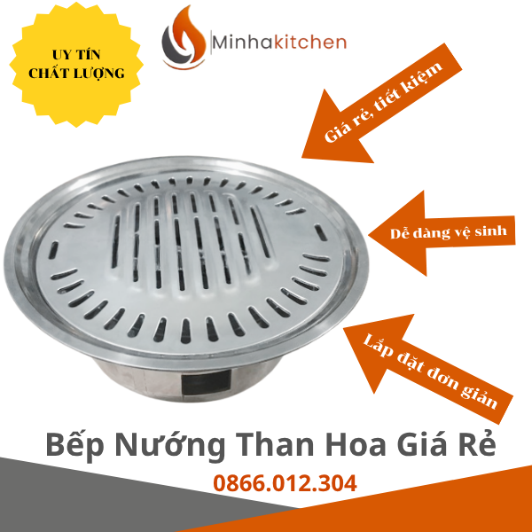 quán nướng vỉa hè dùng bếp nướng than hoa tiện lợi