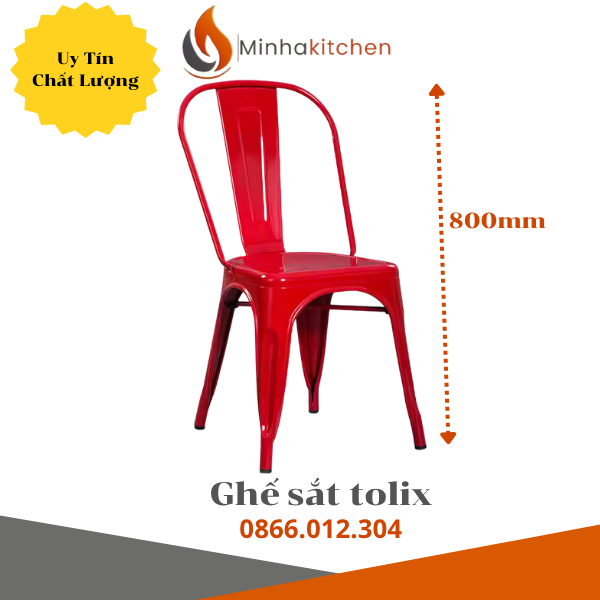 Ghế Tolix đỏ cho khu quầy bar nhà hàng