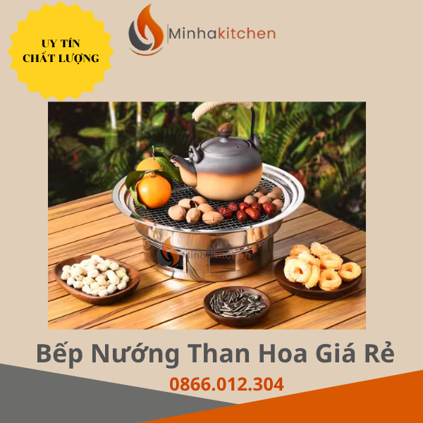 bếp nướng than hoa inox 304 cho quán vỉa hè
