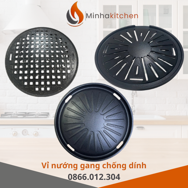 VỈ NƯỚNG GANG CHỐNG DÍNH CHÍNH HÃNG | Minh Hà Kitchen